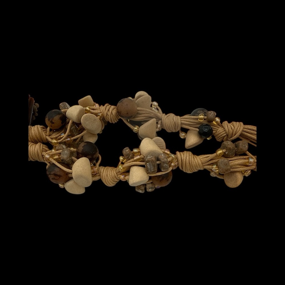 Tribal Horn Bohemian Necklace - Stone, Wood, Shell - Picture 6 of 6